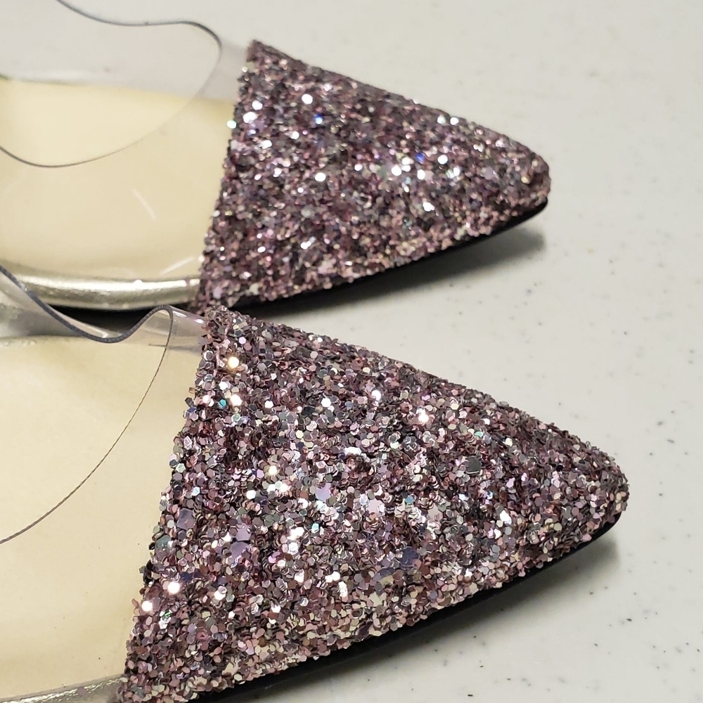 TOO FACED Better Than Sex Pink Glitter Heels Made in Italy Size 36 - Picture 5 of 16